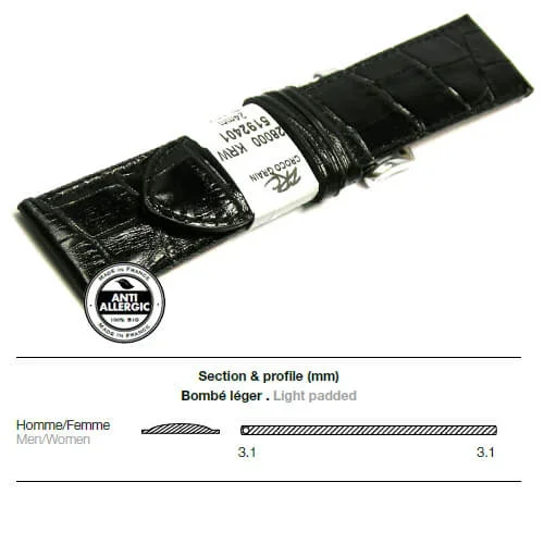 Ремешок ZRC 5190401CALF ALLIGATOR GRAIN BLACK 14MM