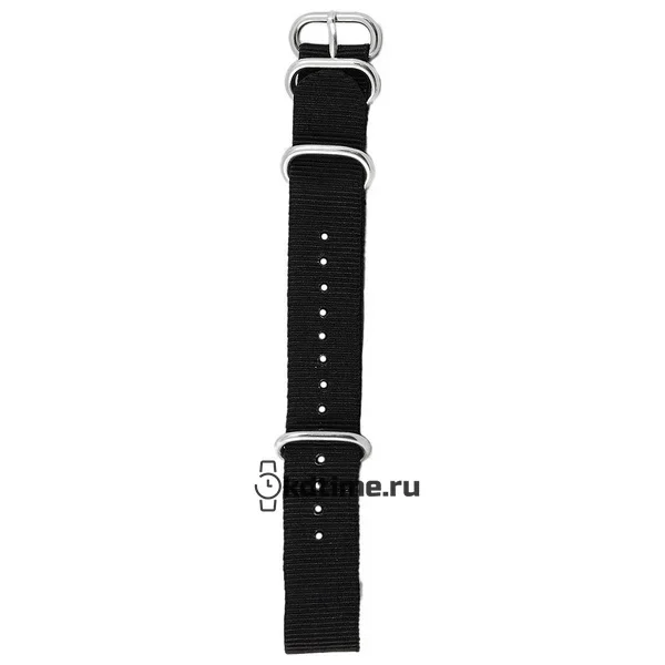 Ремень Zulu 20 мм черный Nato-nylon blk c серебристой застежкой